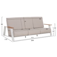 ΣΕΤ ΣΑΛΟΝΙ 4ΤΜΧ LAITH HM6551.02 ΑΛΟΥΜΙΝΙΟ & ΜΑΞΙΛΑΡΙΑ ΣΕ ΚΡΕΜ