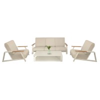 ΣΕΤ ΣΑΛΟΝΙ 4ΤΜΧ LAITH HM6551.02 ΑΛΟΥΜΙΝΙΟ & ΜΑΞΙΛΑΡΙΑ ΣΕ ΚΡΕΜ