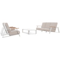 ΣΕΤ ΣΑΛΟΝΙ 4ΤΜΧ LAITH HM6551.02 ΑΛΟΥΜΙΝΙΟ & ΜΑΞΙΛΑΡΙΑ ΣΕ ΚΡΕΜ