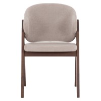 Σετ-2Τεμ.ΚΑΡΕΚΛΑ HANA HM9746.11 RUBBERWOOD ΣΕ ΚΑΡΥΔΙ ΧΡΩΜΑ-ΜΠΕΖ ΥΦΑΣΜΑ 55,5x60x85Yεκ.