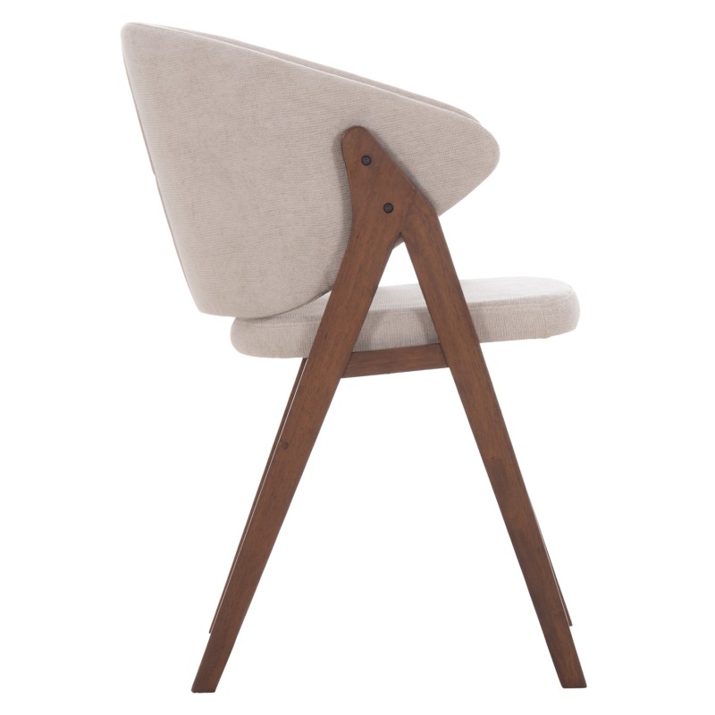 Σετ-2Τεμ.ΚΑΡΕΚΛΑ HANA HM9746.11 RUBBERWOOD ΣΕ ΚΑΡΥΔΙ ΧΡΩΜΑ-ΜΠΕΖ ΥΦΑΣΜΑ 55,5x60x85Yεκ.
