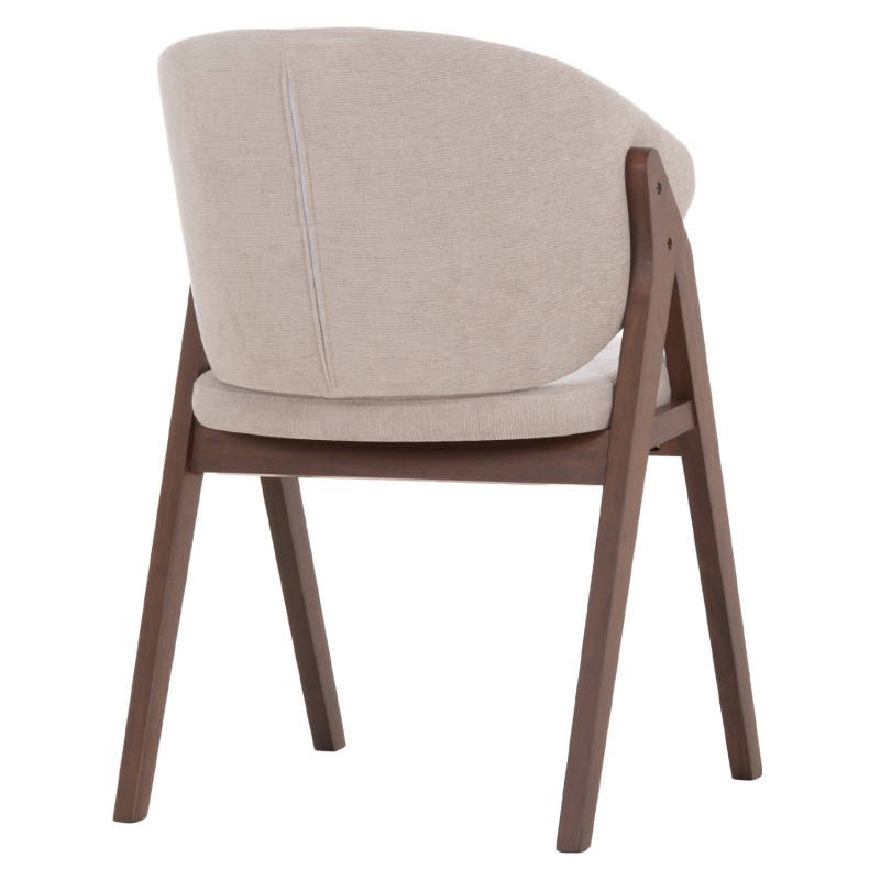 Σετ-2Τεμ.ΚΑΡΕΚΛΑ HANA HM9746.11 RUBBERWOOD ΣΕ ΚΑΡΥΔΙ ΧΡΩΜΑ-ΜΠΕΖ ΥΦΑΣΜΑ 55,5x60x85Yεκ.