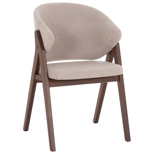 Σετ-2Τεμ.ΚΑΡΕΚΛΑ HANA HM9746.11 RUBBERWOOD ΣΕ ΚΑΡΥΔΙ ΧΡΩΜΑ-ΜΠΕΖ ΥΦΑΣΜΑ 55,5x60x85Yεκ.