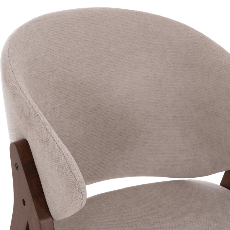 Σετ-2Τεμ.ΚΑΡΕΚΛΑ HANA HM9746.11 RUBBERWOOD ΣΕ ΚΑΡΥΔΙ ΧΡΩΜΑ-ΜΠΕΖ ΥΦΑΣΜΑ 55,5x60x85Yεκ.