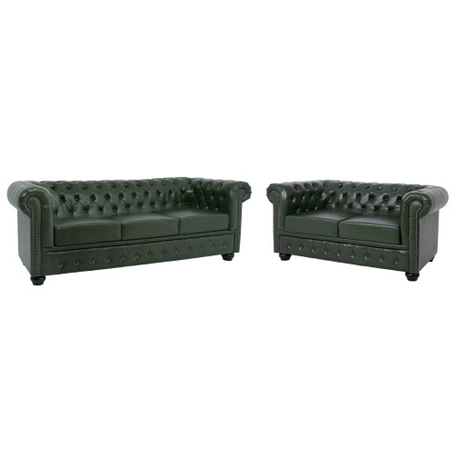 ΣΕΤ ΚΑΝΑΠΕΣ 2ΘΕΣΙΟΣ & 3ΘΕΣΙΟΣ HM10911.08 PU ΔΕΡΜΑ Τ.CHESTERFIELD ΚΥΠΑΡΙΣΣΙ