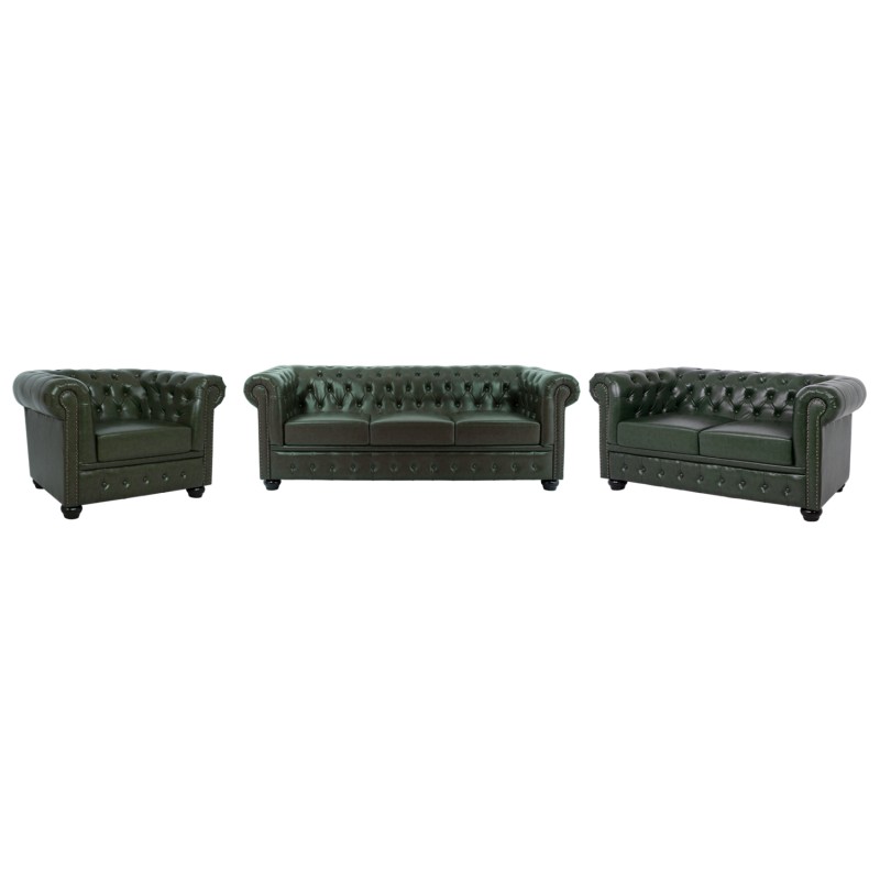 ΣΕΤ ΣΑΛΟΝΙ 3ΤΜΧ MOBAR HM10912.08 PU ΔΕΡΜΑ Τ.CHESTERFIELD ΚΥΠΑΡΙΣΣΙ