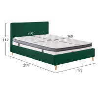 ΚΡΕΒΑΤΙ ΔΙΠΛΟ ΜΕ ΣΤΡΩΜΑ INDRA HM10810.13 ΚΥΠΑΡΙΣΣΙ ΒΕΛΟΥΔΟ--ΓΙΑ ΣΤΡΩΜΑ 160x200εκ