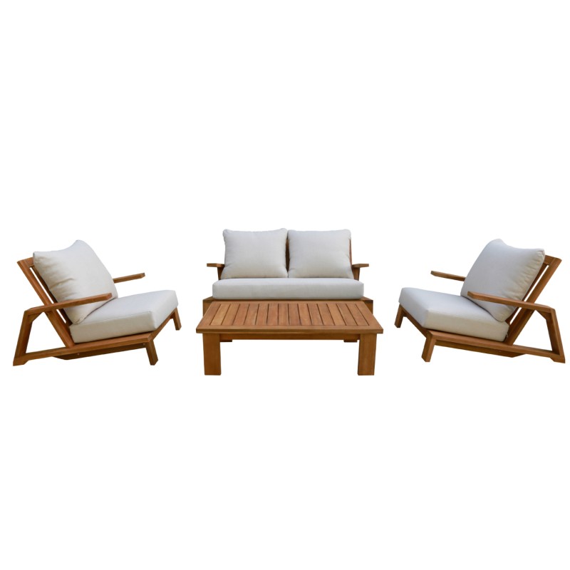 ΣΕΤ ΣΑΛΟΝΙ LOUNGE 4ΤΜΧ MIREX HM6521 ΞΥΛΟ ΑΚΑΚΙΑΣ--ΠΟΛΥΕΣΤΕΡΙΚΑ ΜΑΞΙΛΑΡΙΑ ΕΚΡΟΥ