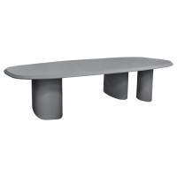 ΤΡΑΠΕΖΙ ΤΡΑΠΕΖΑΡΙΑΣ FIBER CEMENT ΟΒΑΛ GLEN HM6598.01 ΓΚΡΙ 260x95x75Υεκ
