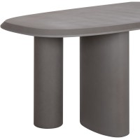 ΤΡΑΠΕΖΙ ΤΡΑΠΕΖΑΡΙΑΣ FIBER CEMENT ΟΒΑΛ GLEN HM6598.01 ΓΚΡΙ 260x95x75Υεκ