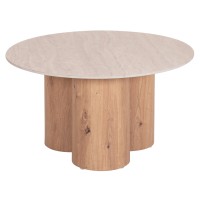 ΤΡΑΠΕΖΙ ΣΑΛΟΝΙΟΥ SILVA HM18443 ΚΕΡΑΜΙΚΟ TOP ΟΨΗ ΤΡΑΒΕΡΤΙΝΑΣ-MDF ΦΥΣΙΚΟ Φ80x45Υεκ.
