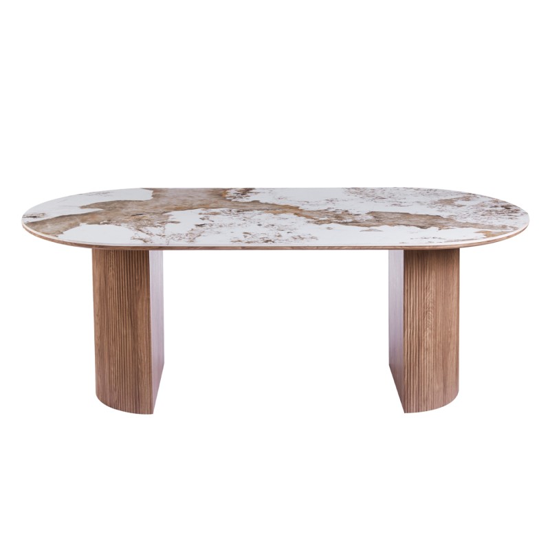 ΤΡΑΠΕΖΙ ΟΒΑΛ MARBLEX HM18428 ΚΕΡΑΜΙΚΟ TOP ΣΕ PANDORA--MDF ΠΟΔΙΑ 210x100x77Υεκ
