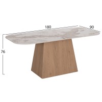 ΣΕΤ ΤΡΑΠΕΖΑΡΙΑΣ 7ΤΜΧ NORDU HM21359 ΚΕΡΑΜΙΚΟ TOP/MDF ΒΑΣΗ--PU ΚΡΕΜ/ΜΕΤΑΛ.ΠΟΔΙΑ