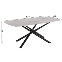 ΣΕΤ ΤΡΑΠΕΖΑΡΙΑΣ 7ΤΜΧ HANAE HM21365 ΚΕΡΑΜΙΚΟ TOP/ΜΕΤΑΛ. ΠΟΔΙΑ--PU ΜΟΚΑ/ΜΕΤΑΛ.ΠΟΔΙΑ