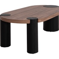 ΤΡΑΠΕΖΙ ΣΑΛΟΝΙΟΥ ΟΒΑΛ OVALON HM18433.05 MDF TOP ΚΑΡΥΔΙ-MDF ΠΟΔΙΑ ΜΑΥΡΑ 120x60x40Υεκ