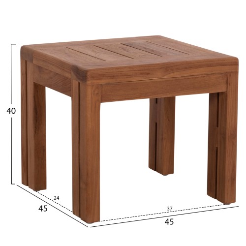 LOUNGE ΣΕΤ KIOTO HM10960 ΤΡΑΠΕΖΑΚΙ & 2 ΠΟΛΥΘΡΟΝΕΣ--ΞΥΛΟ TEAK--ΜΠΕΖ ΜΑΞΙΛΑΡΙΑ