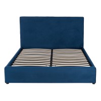 ΚΡΕΒΑΤΙ ΔΙΠΛΟ & ΣΤΡΩΜΑ ALLIE HM10768.04 ΜΠΛΕ ΒΕΛΟΥΔΟ--ΑΠΟΘ.ΧΩΡΟΣ-ΓΙΑ 160x200εκ
