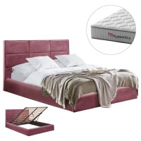 ΚΡΕΒΑΤΙ ΜΕ ΣΤΡΩΜΑ & ΑΠΟΘ.ΧΩΡΟ BRILEY HM10765.02 ΣΑΠΙΟ ΜΗΛΟ ΒΕΛΟΥΔΟ--ΣΤΡΩΜΑ 160x200εκ