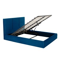 ΚΡΕΒΑΤΙ ΜΕ ΣΤΡΩΜΑ & ΑΠΟΘ.ΧΩΡΟ BRILEY HM10765.03 ΜΠΛΕ ΒΕΛΟΥΔΟ--ΣΤΡΩΜΑ 160x200εκ