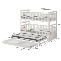 ΠΑΙΔΙΚΗ ΚΟΥΚΕΤΑ ΜΕ ΣΤΡΩΜΑΤΑ & ΣΥΡΤΑΡΙΑ TRIPLON HM10996 ΞΥΛΟ ΠΕΥΚΟΥ ΛΕΥΚΟ 207x97x168Υ