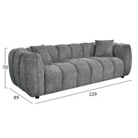 ΣΕΤ ΣΑΛΟΝΙ 3ΘΕΣΙΟΣ & 2ΘΕΣΙΟΣ LYKKE HM10812.01 ΓΚΡΙ ΥΦΑΣΜΑ