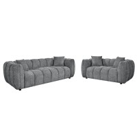 ΣΕΤ ΣΑΛΟΝΙ 3ΘΕΣΙΟΣ & 2ΘΕΣΙΟΣ LYKKE HM10812.01 ΓΚΡΙ ΥΦΑΣΜΑ