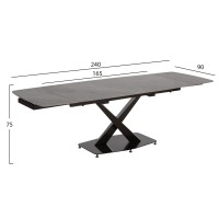 ΤΡΑΠΕΖΙ ΕΠΕΚΤΕΙΝΟΜΕΝΟ HOKU HM18410 ΚΕΡΑΜΙΚΟ TOP ΣΕ ΓΚΡΙ ΜΑΡΜΑΡΟ 165/240x90x75Υεκ.