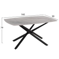 ΤΡΑΠΕΖΙ ΤΡΑΠΕΖΑΡΙΑΣ ISKA HM18420 ΚΕΡΑΜΙΚΟ TOP ΣΕ ΛΕΥΚΟ/ΚΑΦΕ ΜΑΡΜΑΡΟ 160x90x79Υεκ