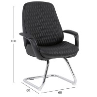 ΚΑΡΕΚΛΑ ΕΠΙΣΚΕΠΤΗ VELUM-s HM1235.01 ΜΑΥΡO PU--ΒΑΣΗ ΧΡΩΜΙΟΥ 71x60x100Υεκ.