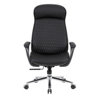 ΚΑΡΕΚΛΑ ΓΡΑΦΕΙΟΥ PREMIUM VELUM HM1233.01 ΜΑΥΡΟ PU--ΒΑΣΗ ΧΡΩΜΙΟΥ 71x69x116-122Υεκ.