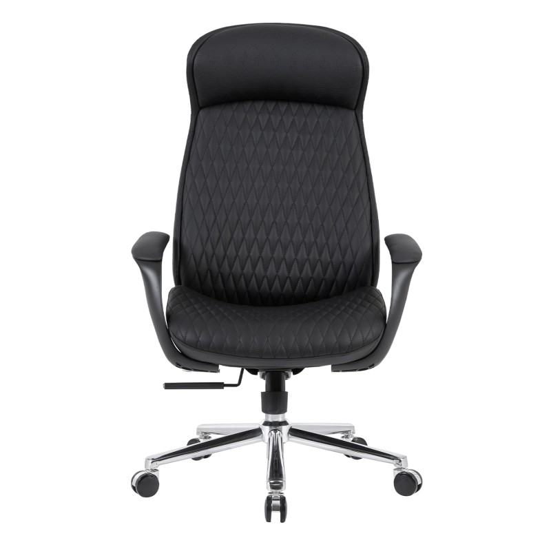 ΚΑΡΕΚΛΑ ΓΡΑΦΕΙΟΥ PREMIUM VELUM HM1233.01 ΜΑΥΡΟ PU--ΒΑΣΗ ΧΡΩΜΙΟΥ 71x69x116-122Υεκ.