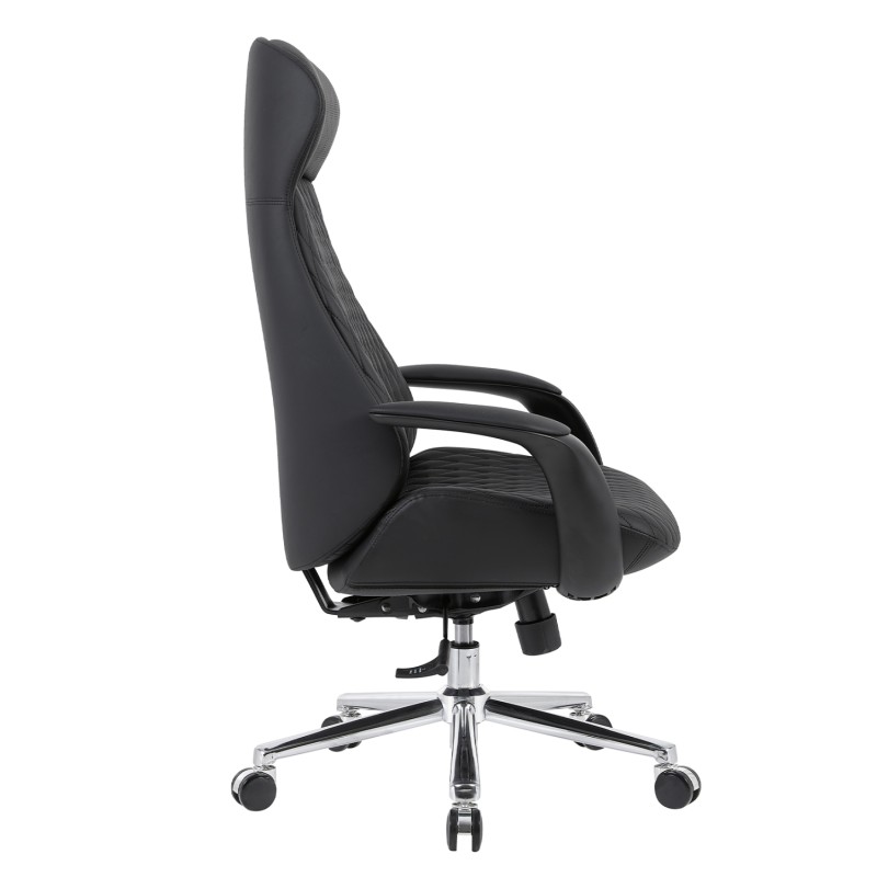 ΚΑΡΕΚΛΑ ΓΡΑΦΕΙΟΥ PREMIUM VELUM HM1233.01 ΜΑΥΡΟ PU--ΒΑΣΗ ΧΡΩΜΙΟΥ 71x69x116-122Υεκ.