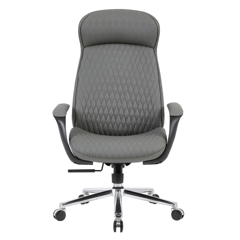 ΚΑΡΕΚΛΑ ΓΡΑΦΕΙΟΥ PREMIUM VELUM HM1233.10 ΓΚΡΙ PU--ΒΑΣΗ ΧΡΩΜΙΟΥ 71x69x116-122Υεκ.