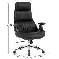 ΚΑΡΕΚΛΑ ΓΡΑΦΕΙΟΥ PREMIUM PULSE HM1234.01 ΜΑΥΡΟ PU--ΒΑΣΗ ΧΡΩΜΙΟΥ 73x70x115-121Υεκ.