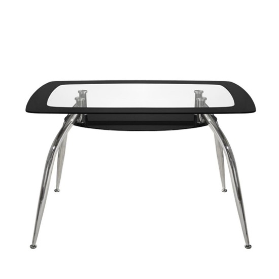 Τραπέζι ArteLibre HALTIA Χρώμιο/Μαύρο Γυαλί/Μέταλλο 120x75x75cm