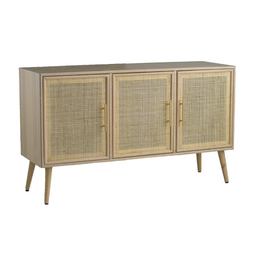 Artekko Cons MDF  Μπουφές με Ψάθα σε Φυσική Απόχρωση (120x38x78)cm