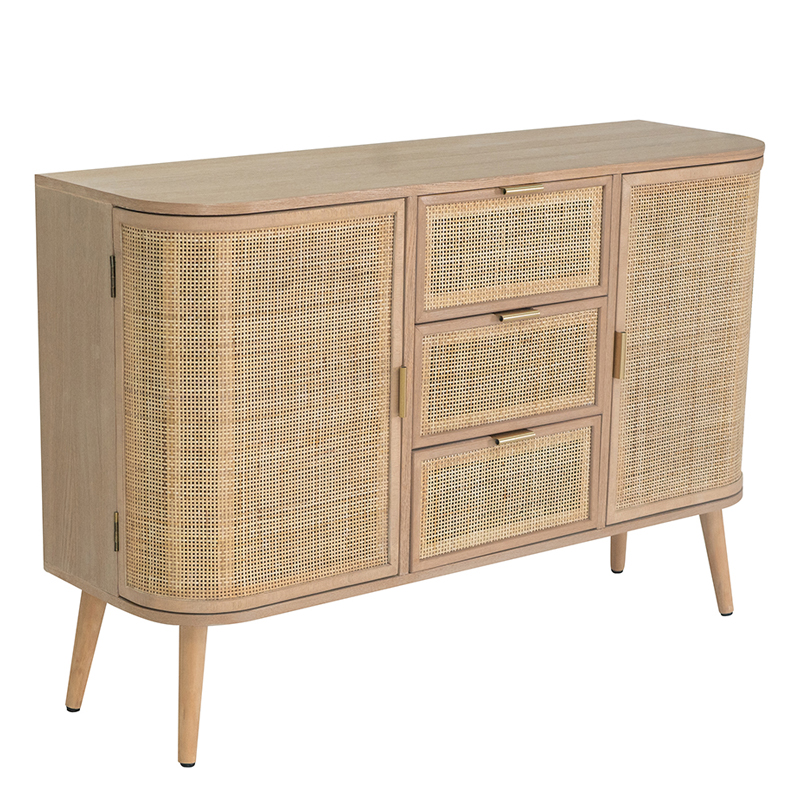 Artekko Cons MDF Μπουφές με Ψάθα σε Φυσική Απόχρωση (119x40x81)cm