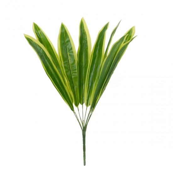 GloboStar® CORN PLANT 78285 Τεχνητό Φυτό Δράκαινα Αρωματική - Μπουκέτο Διακοσμητικών Φυτών - Κλαδιών με Φύλλωμα Πράσινο - Κίτρινο Υ48cm