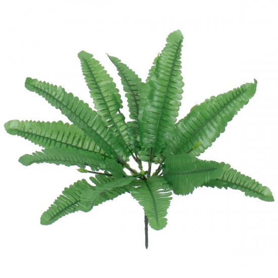 GloboStar® BOSTON FERN SMALL 78291 Τεχνητό Φυτό Φτέρη Βοστώνης Μικρή - Μπουκέτο Διακοσμητικών Φυτών - Κλαδιών με Φύλλωμα Πράσινο Υ30cm