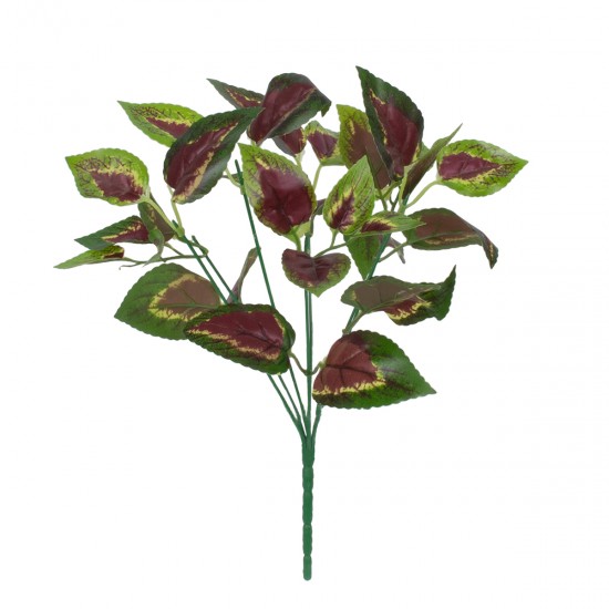 GloboStar® AMARANTHUS TRICOLOR 78296 Τεχνητό Φυτό Αμάραντος Τρίχρωμος - Μπουκέτο Διακοσμητικών Φυτών - Κλαδιών με Φύλλωμα Πράσινο - Κόκκινο - Κίτρινο Υ34cm