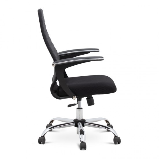 Καρέκλα γραφείου Molto Megapap με διπλό ύφασμα Mesh χρώμα μαύρο 66,5x70x102/112εκ.