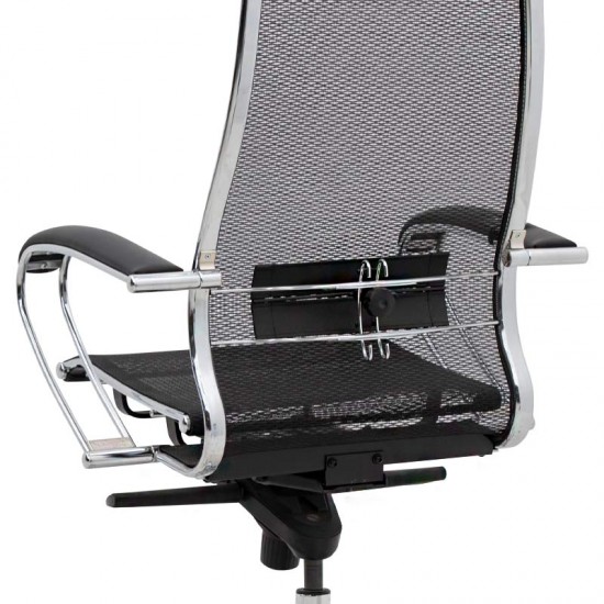 Καρέκλα γραφείου εργονομική Samurai-2 Megapap με ύφασμα Mesh σε μαύρο 70x70x124/134εκ.