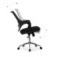 Καρέκλα εργασίας Skagen Metal Megapap υφασμάτινη χρώμα μαύρο 58x59x97εκ.
