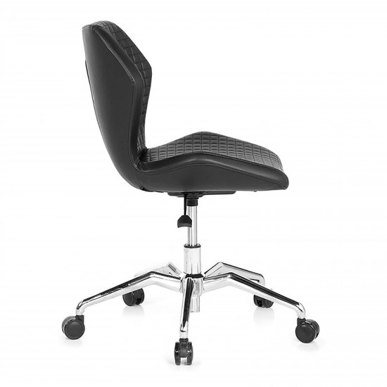Καρέκλα εργασίας Kuga Oxo Megapap από τεχνόδερμα χρώμα μαύρο 64x64x81εκ.