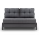Καναπές - κρεβάτι Lombardy Megapap διθέσιος υφασμάτινος χρώμα ανθρακί 151x90x90εκ.
