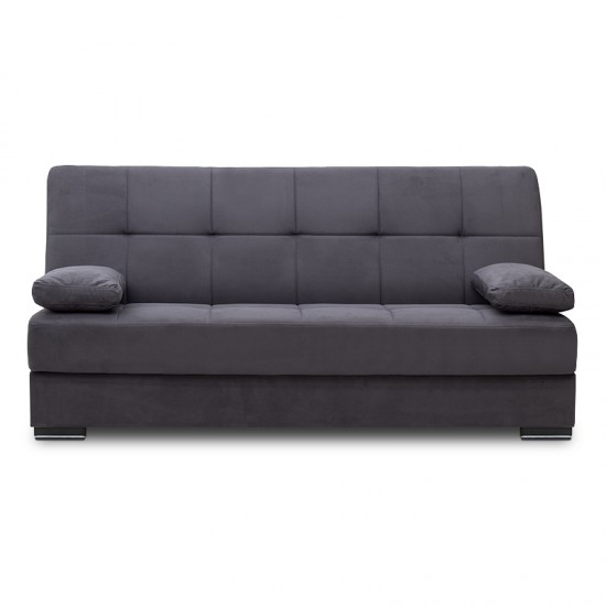 Καναπές - κρεβάτι Sicily Megapap τριθέσιος υφασμάτινος χρώμα ανθρακί 190x90x95εκ.