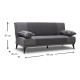 Καναπές - κρεβάτι Caprera Megapap τριθέσιος υφασμάτινος χρώμα ανθρακί - γκρι 190x80x87εκ.