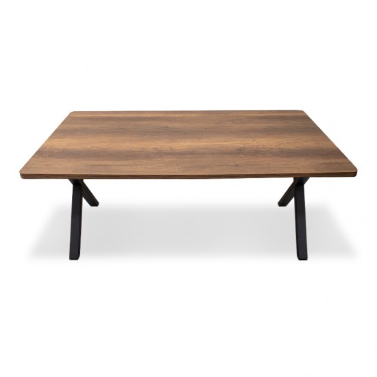 Τραπέζι Jeremy Megapap Mdf - μεταλλικό χρώμα καρυδί 140x80x75εκ.