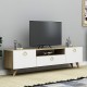 Έπιπλο τηλεόρασης Esela Megapap από μελαμίνη χρώμα sapphire oak - λευκό 140x32x45εκ.