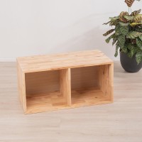 Ξύλινο κουτί ορθογώνιο διπλό Nextdeco Natural Υ39x40x80εκ.